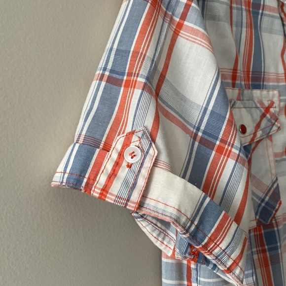 🍎Free with purchase-Straight Faded Short Sleeve Button Down Short - Picture 4 of 9